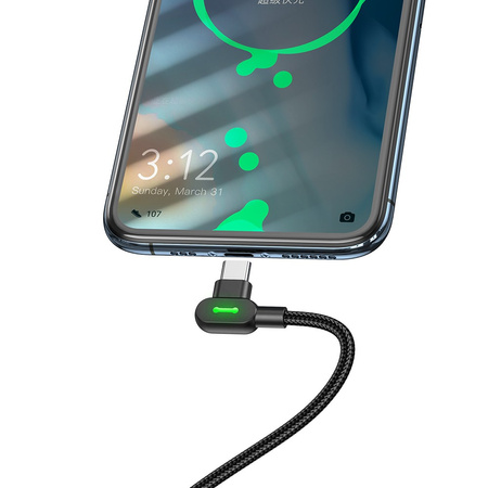 Mcdodo Phone cable Fast charging Angle 90°, LED, USB-C PD 2m black 60W