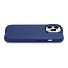 iCarer Case Leather pokrowiec etui z naturalnej skóry do iPhone 14 Pro niebieski (WMI14220706-BU) (kompatybilne z MagSafe)