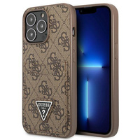 Guess GUHCP13LP4TPW iPhone 13 Pro / 13 6,1" brązowy/brown hardcase 4G Triangle Logo Cardslot