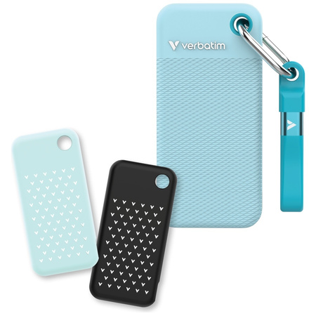 Dysk Zewnętrzny Verbatim Pocket SSD 2TB  USB-C 3.2 gen.2 czarny-polarny niebieski 32325