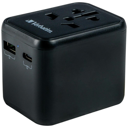 VERBATIM ADAPTER PODRÓŻNY 2xUSB-A USB-C PD 20W DO SPRZĘTU ELEKTRONICZNEGO