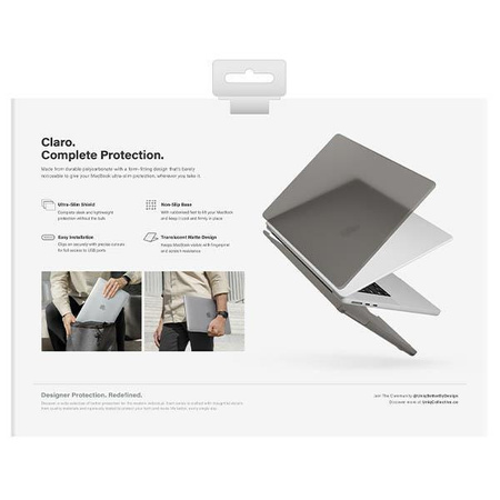 Etui Uniq Claro na MacBook Air 13 (2022) szary/smoke grey