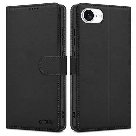 TECH-PROTECT CASE WALLET DO IPHONE 16E MATTE BLACK CHRONIĄCE PRZED UPADKIEM