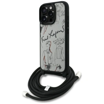 KARL LAGERFELD ETUI CROSSBODY GRAINED PATTERN LOGO DO IPHONE 16 PRO