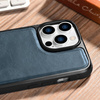 iCarer Leather Oil Wax etui pokryte naturalną skórą do iPhone 14 Pro (kompatybilne z MagSafe) niebieski (WMI14220718-BU)