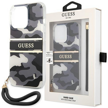 Guess GUHCP13MKCABBK iPhone 13 6,1" czarny/black hardcase Camo Strap Collection