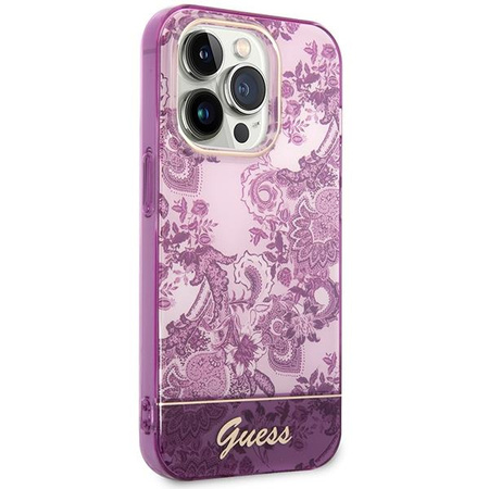Guess GUHCP14XHGPLHF iPhone 14 Pro Max 6,7" fuksja/fuschia hardcase Porcelain Collection