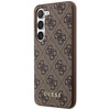 Etui Guess GUHCS23SG4GFBR S23 S911 - brązowe 4G Metal Gold Logo