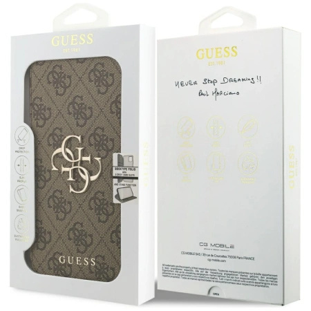 GUESS ETUI BOOK 4G METAL LOGO DO IPHONE 17 PRO MAX POKROWIEC WYSOKA
