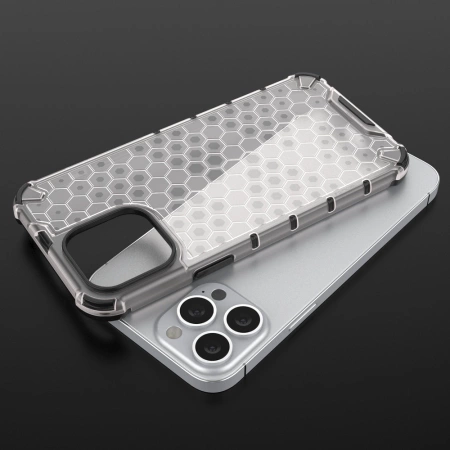 HURTEL ETUI PANCERNE DO IPHONE 13 PRO MAX HONEYCOMB Z ŻELOWĄ RAMKĄ