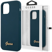 Guess GUHCP12LLSLMGBL iPhone 12 Pro Max 6,7" niebieski/blue hardcase Metal Logo Script