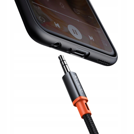 MCDODO KABEL PRZEDŁUŻACZ AUDIO AUX MINI JACK 3,5MM WZMOCIONY W OPLOCIE 1M