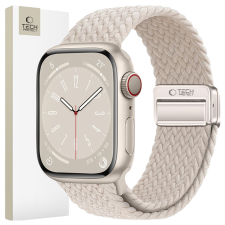 TECH-PROTECT NYLONMAG APPLE WATCH 6 / 7 / 8 / 9 / 10 / SE (40 / 41 / 42 MM) NATURAL TITANIUM