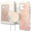 Zestaw Guess GUBPP13LH4EACSP Case+ Charger iPhone 13 Pro różowy/pink hard case 4G Print MagSafe