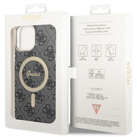 Etui Guess GUHMP13XH4STK na iPhone 13 Pro Max 6.7" - czarne 4G MagSafe