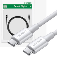 Ugreen kabel przewód USB Typ C (męski) na Typ C (męski) 1 m biały (US300)