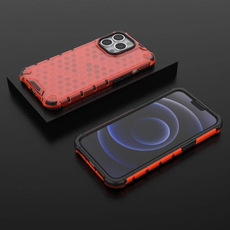 HURTEL HONEYCOMB PANCERNE ETUI DO IPHONE 13 PRO Z ŻELOWĄ RAMKĄ NA TELEFON