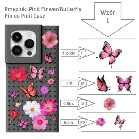PINIT PRZYPINKI PINIT CASE FLOWER BUTTERFLY DO IPHONE 11 12 13 14 15 WZÓR 1