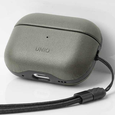 Etui Uniq Terra na AirPods Pro 2 gen. Genuine Leather zielony/lichen green