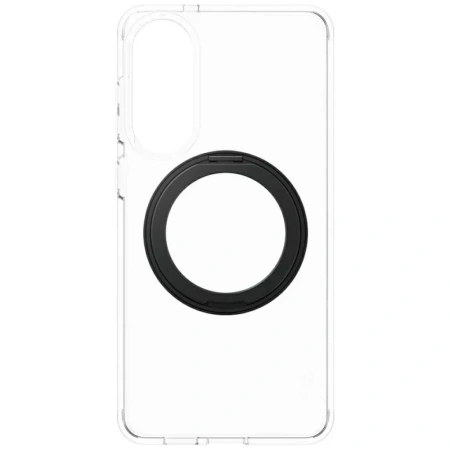 Etui CARE by PanzerGlass Feature Black Kickstand & QI na Samsung Galaxy S25 Edge - przezroczyste