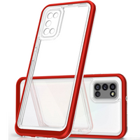 Clear 3in1 etui do Samsung Galaxy A03s (166) żelowy pokrowiec z ramką czerwony