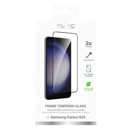 PURO SZKŁO HARTOWANE FRAME DO SAMSUNG GALAXY S25 S24 OCHRONA PRZED UPADKIEM