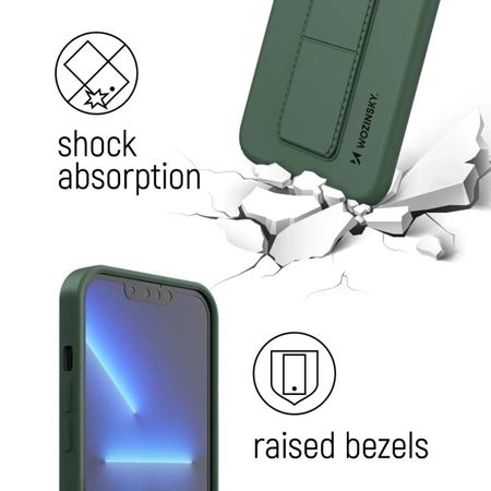 WOZINSKY ETUI DO IPHONE 12 PRO MAX SILIKONOWE Z WYGODNĄ PODSTAWKĄ KICKSTAND