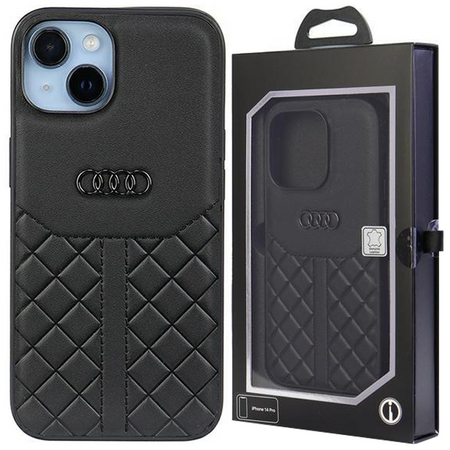 Etui Audi Genuine Leather na iPhone 14 - czarne AU-TPUPCIP14-Q8/D1-BK
