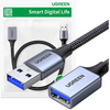 Ugreen przedłużacz adapter kabel przewód USB (męski) - USB (żeński) 3.0 5Gb/s 2m szary (US115)