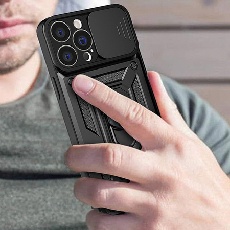 Hybrid Armor Camshield etui Motorola Moto G62 5G pancerny pokrowiec z osłoną na aparat czarne