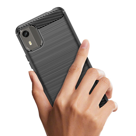 Etui silikonowe Carbon Case do Nokia C12/Nokia C12 Pro/Nokia C12 Plus - czarne