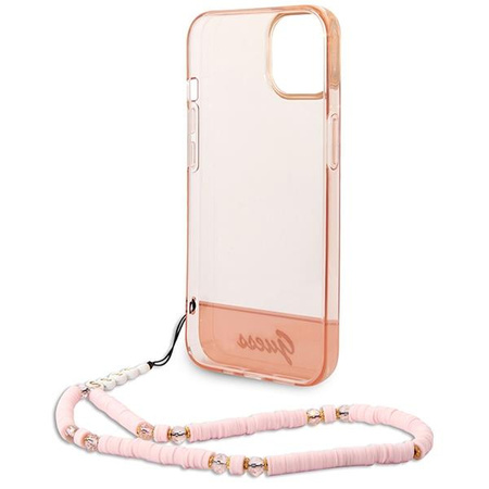 Guess GUHCP14MHGCOHP iPhone 14 Plus 6,7" różowy/pink hardcase Translucent Pearl Strap