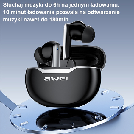 AWEI BEZPRZEWODOWE SŁUCHAWKI T50 DO TELEFONÓW IOS ANDROID Z DOKUJĄCĄ STACJĄ