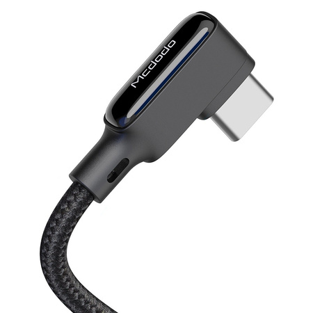 MCDODO KABEL KĄTOWY USB-C SPIRALNY SPRĘŻYNOWY SZYBKIE ŁADOWANIE TYP C LED