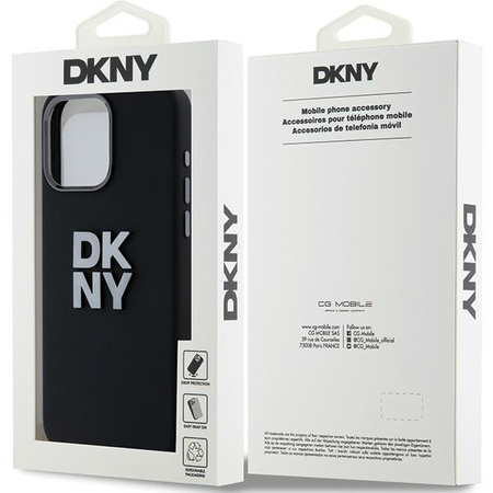 DKNY POKROWIEC HARDCASE DO IPHONE 15 PRO 6.1 LIQUID SILICONE Z LOGO METAL