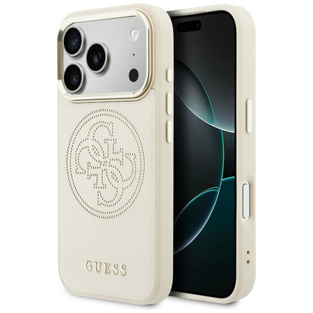 Etui Guess Perforated 4G MagSafe do      iPhone 17 Pro beżowy
