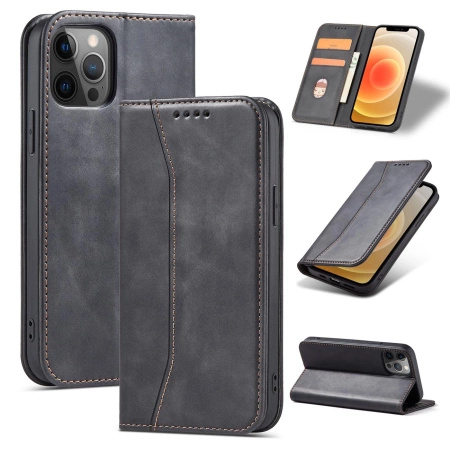 HURTEL MAGNETIC CASE ETUI DO IPHONE 12 PRO MAX PORTFEL NA KARTY Z PODSTAWKĄ