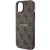 Etui Guess 4G Collection Leather Metal Logo MagSafe na iPhone 15 / 14 / 13 - brązowe