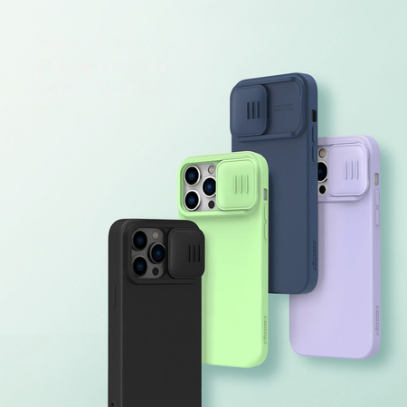 Nillkin CamShield Magnetic Silicone Case etui iPhone 14 Pro magnetyczny MagSafe pokrowiec z osłoną na aparat zielony