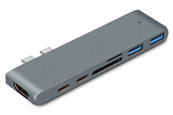 Adapter do komputera CO2, Hub 7w1 do Apple, do MacBook Pro / Air Retina,  space gray
