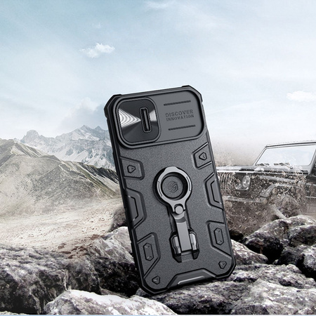 Nillkin CamShield Armor Pro Magnetic Case etui iPhone 14 magnetyczny pokrowiec MagSafe z osłoną na aparat niebieskie