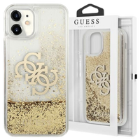 GUESS POKROWIEC HARDCASE DO IPHONE 11 6,1 XR ZŁOTY 4G BIG LIQUID GLITTER