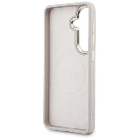 Guess nakładka 4G Big Rhinestone Triangle Strap MagSafe do Samsung Galaxy S26 różowa
