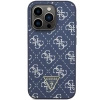 Etui Guess 4G Triangle Metal Logo na iPhone 15 Pro - niebieskie
