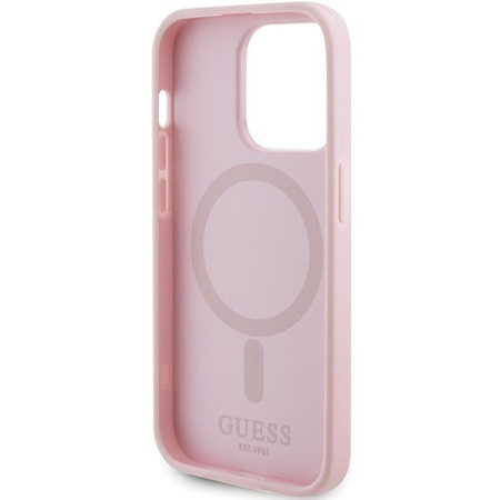 Etui Guess GUHMP13XPSAHMCP na iPhone 13 Pro Max - różowe Saffiano MagSafe