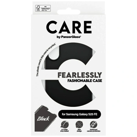 Etui CARE by PanzerGlass Fashion na Samsung Galaxy S25 FE - czarne
