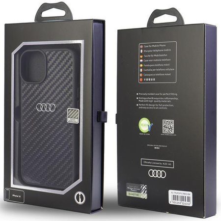 Etui Audi Carbon Fiber na iPhone 12 / iPhone 12 Pro - czarne AU-TPUPCIP12P-R8/D2-BK