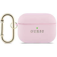 Etui Guess Grained Classic Logo do       AirPods Pro 3 różowy