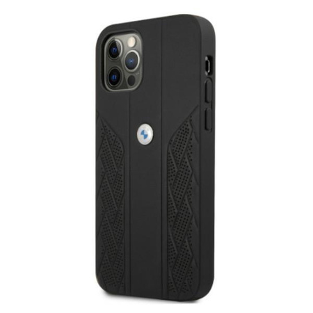 Etui BMW BMHCP12MRSPPK iPhone 12/12 Pro 6,1" czarny/black hardcase Leather Curve Perforate