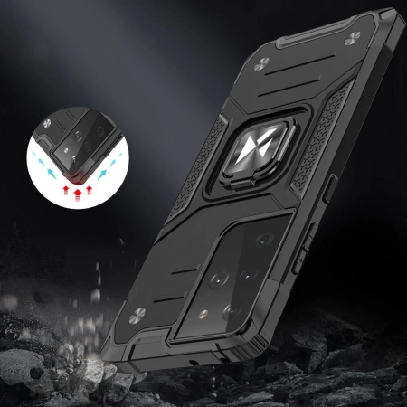 WOZINSKY ETUI POKROWIEC RING ARMOR DO SAMSUNG GALAXY S22 ULTRA MAGNETYCZNY